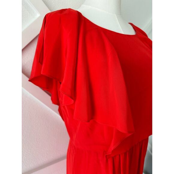 Ali Ro Flutter Sleeve Knee Length 100% Silk Dress size 12 - Picture 3 of 8